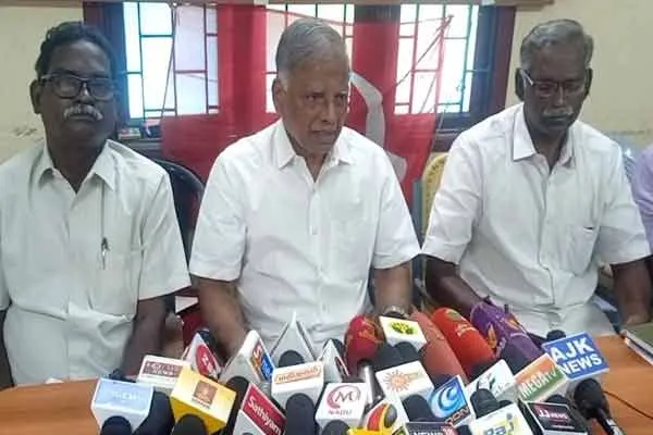 marxist communist party ramakrishnan talks about adani issue 