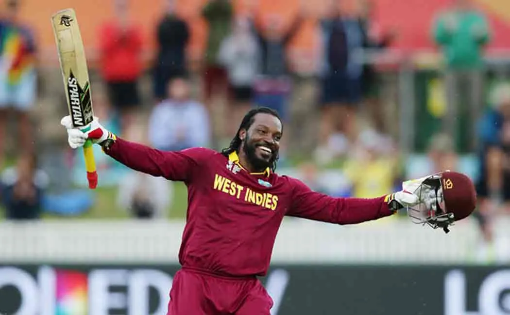 chris gayle becomes topper in the list of most sixes by a batsman in worldcup history