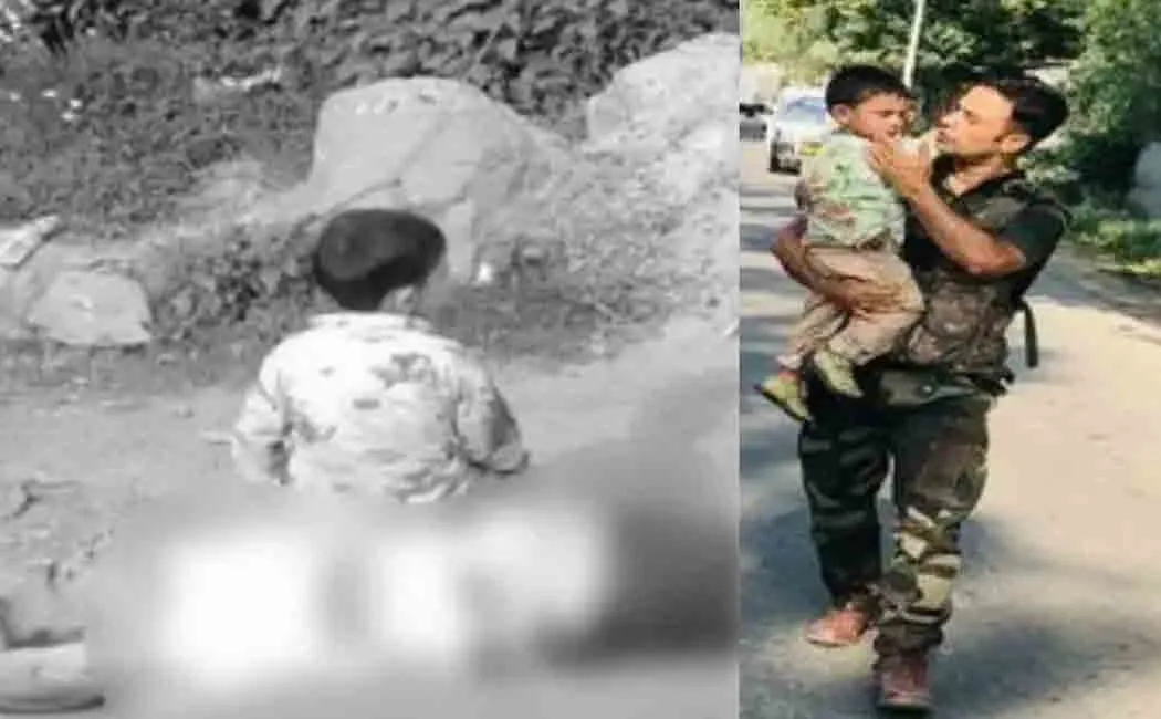 three year old boy in kashmir rescued by army