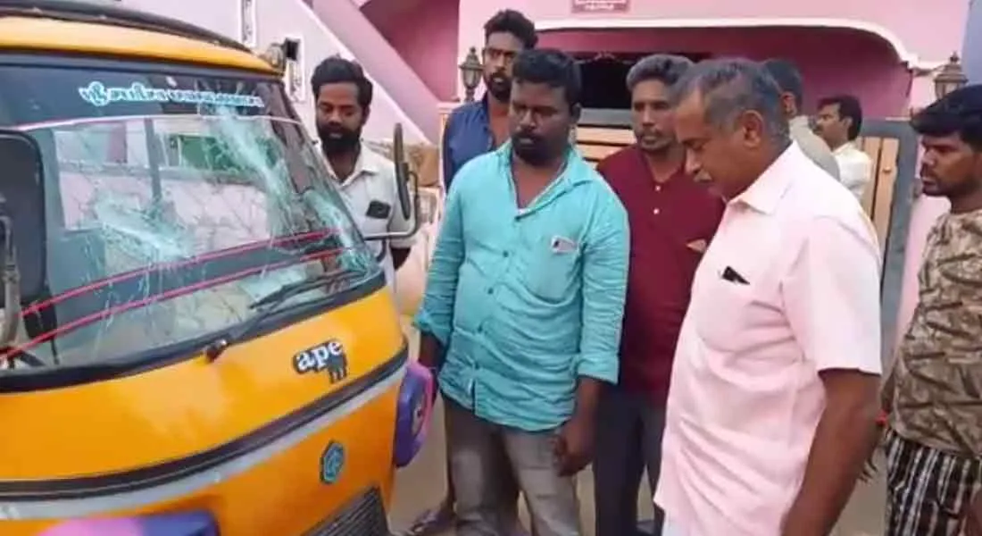  BJP person Auto Damage... 