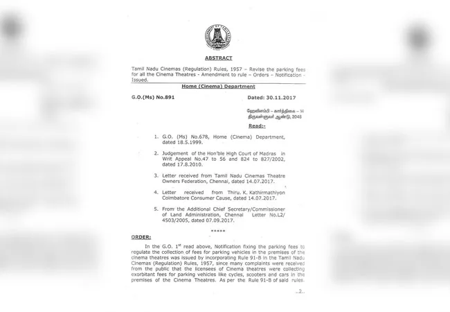 PARKING TICKET COST HIGH CINIMAS THEATRE NOT FOLLOW GOVERNMENT ORDER 