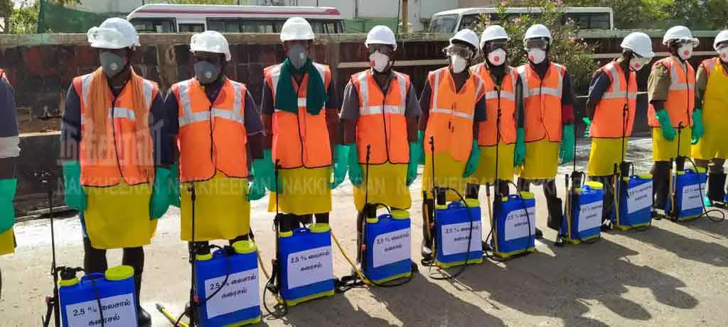100 employees sprayed to prevent coronavirus spread