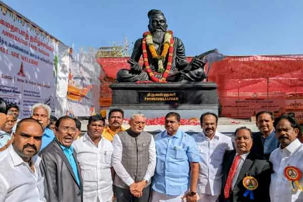 thiruvalluvar statue opening ceremony in gujarat tamil nadu minister participated 