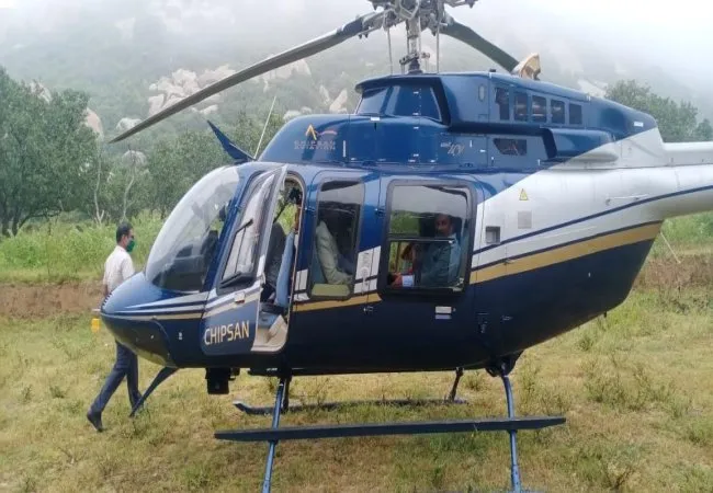 coimbatore to tirupati private helicopter suddenly landing at tirupathur 