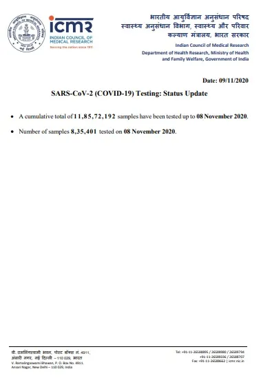 india coronavirus peoples samples tested details icmr 