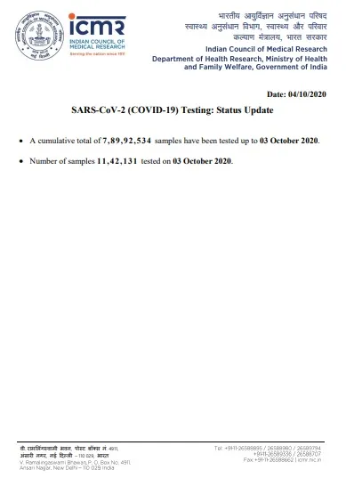 india coronavirus samples tested details icmr 