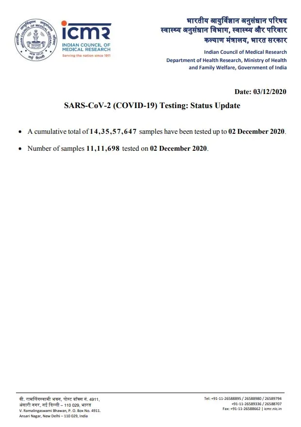 india coronavirus samples tested icmr 