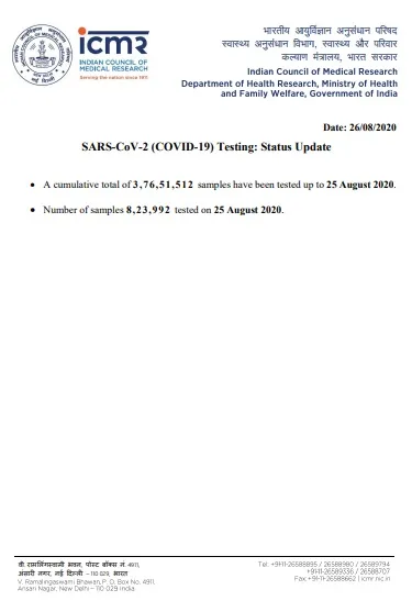 india coronavirus samples tested details icmr 