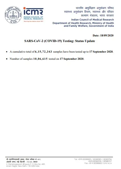 india coronavirus samples tested icmr 