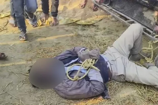 The tractor owner hit the young man for stealing!
