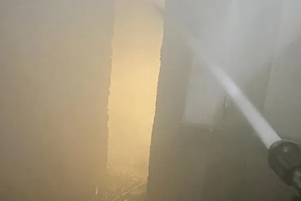 A fire accident in the Income Tax office at delhi