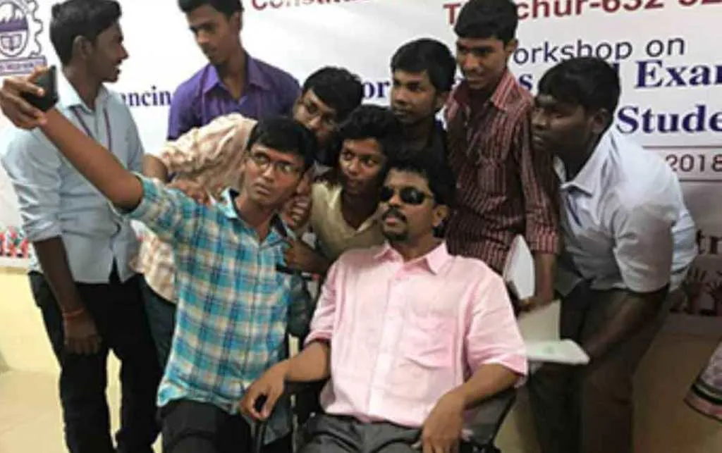 inspiring ilango with students