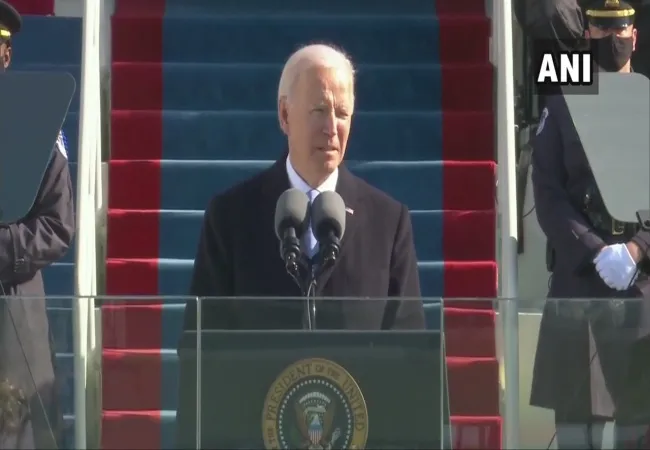 us president swearing ceremony at Washington joe biden speech 