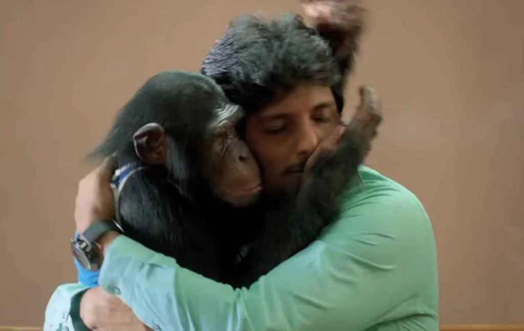 jiiva with monkey