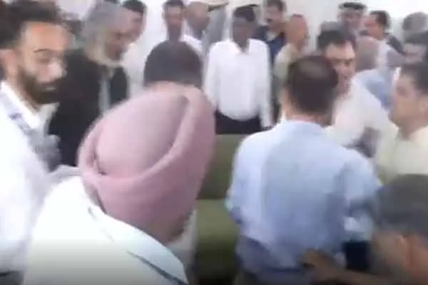 BJP leaders thrash Aam Aadmi Party MLA at clash outside in Jammu kashmir Assembly