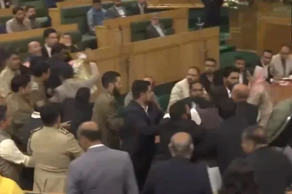 Clash caused by BJP MLAs in the Assembly at jammu kashmir