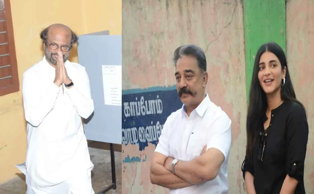 celebrities cast their votes