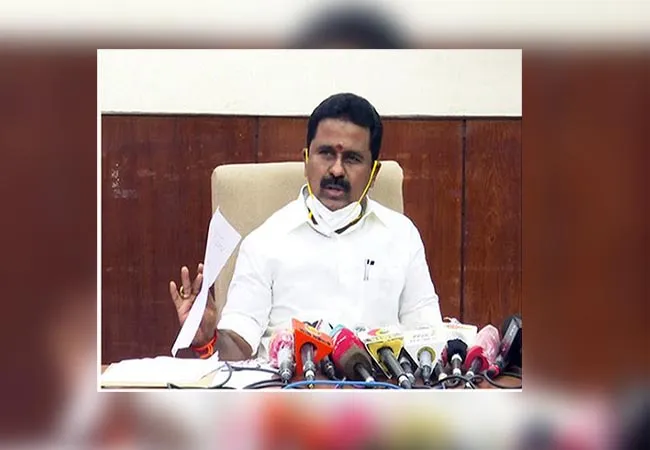 ministe kamaraj press meet at tiruvarur district 