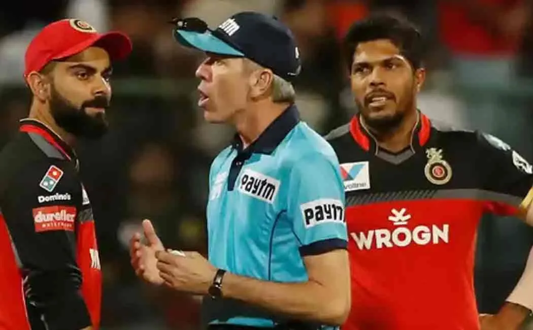 ipl umpire damaged stadium door after a fight with rcb captain virat kohli