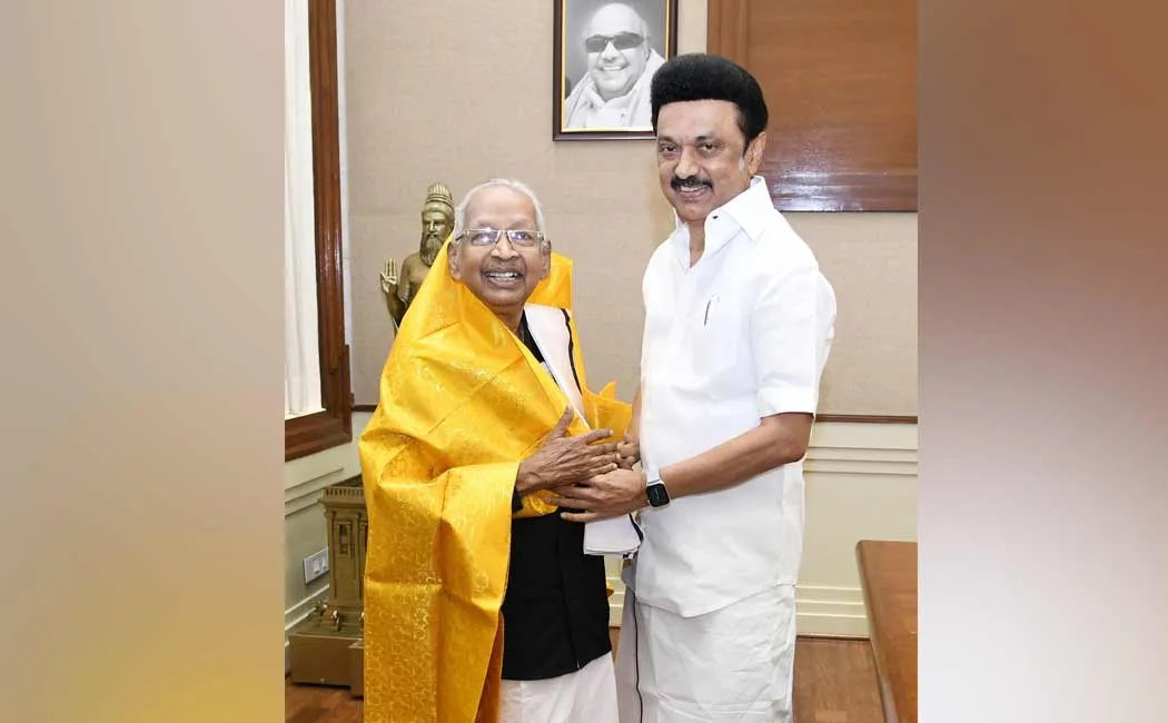 Chief Minister congratulates Dravidar Kazhagam president K  Veeramani
