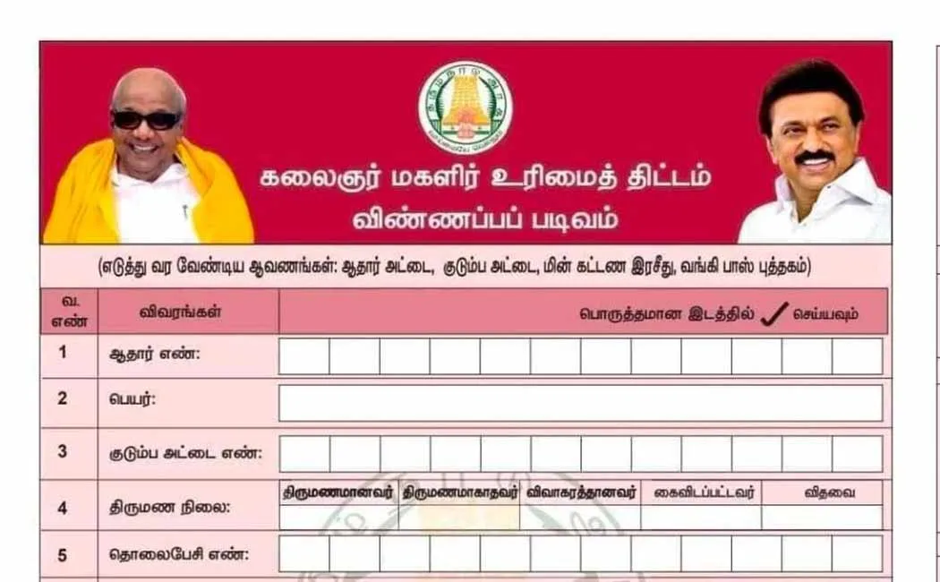 kalaignar Women Rights Project 1.48 crore applications submitted