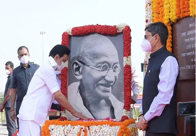 mahatma death anniversary tamilnadu chief minister mkstalin tweets 