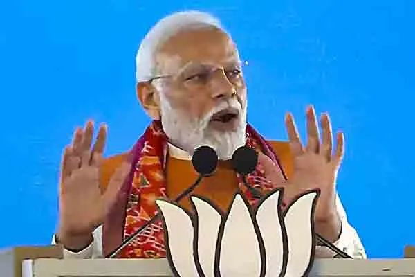 prime minister modi crictized congress