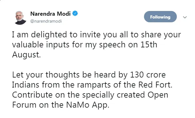 india independent day celebration pm narendra modi said peoples suggestion 