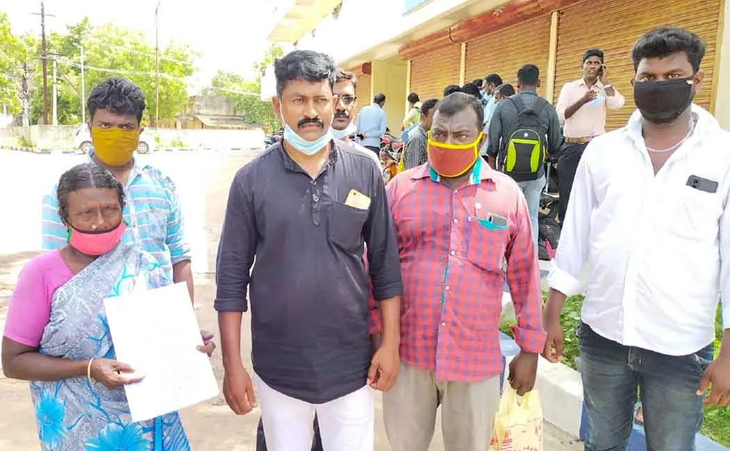 The mother who filed the petition in tears at the Collector's Office