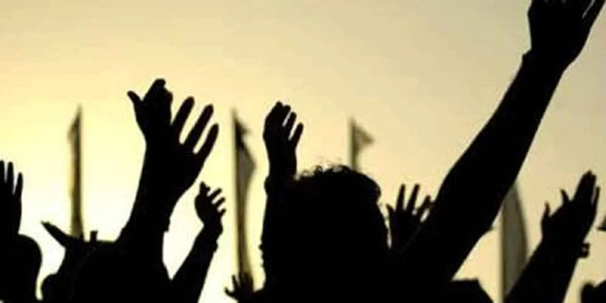  Youth dharna struggle  with family!