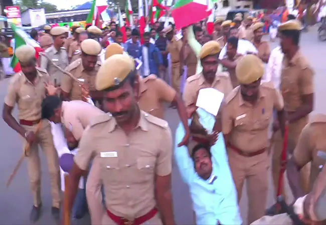  The tension between the police and the Popular Front of India: Nagai district