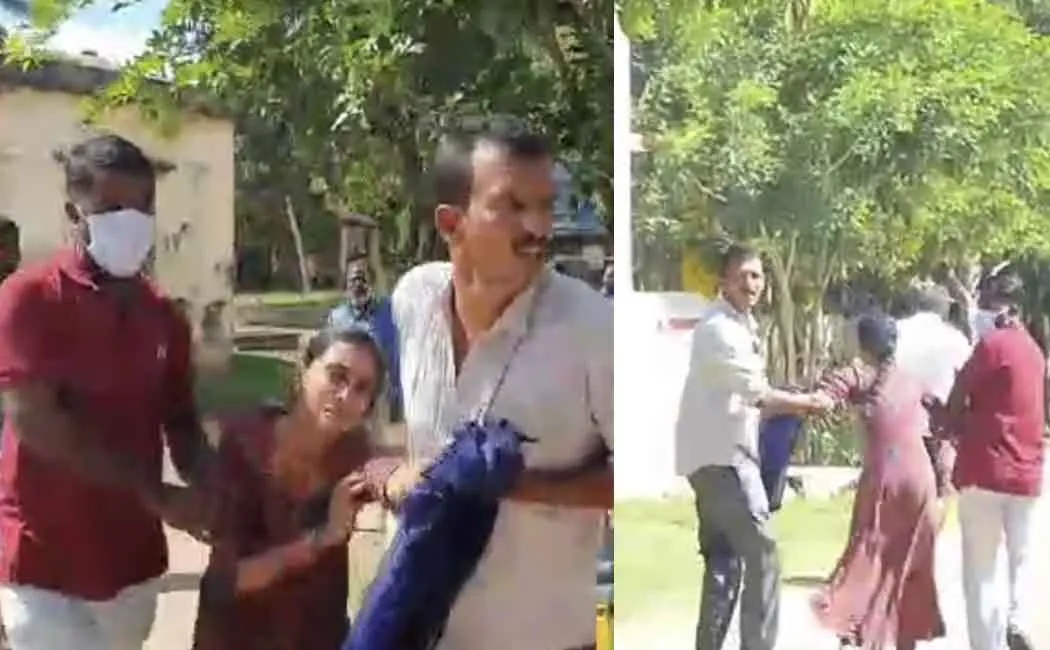 The parents who dragged the girl to the court premises 