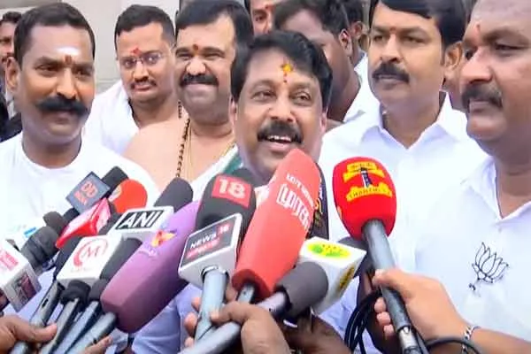 BJp Tvk Alliance Nayinar Nagendran answers