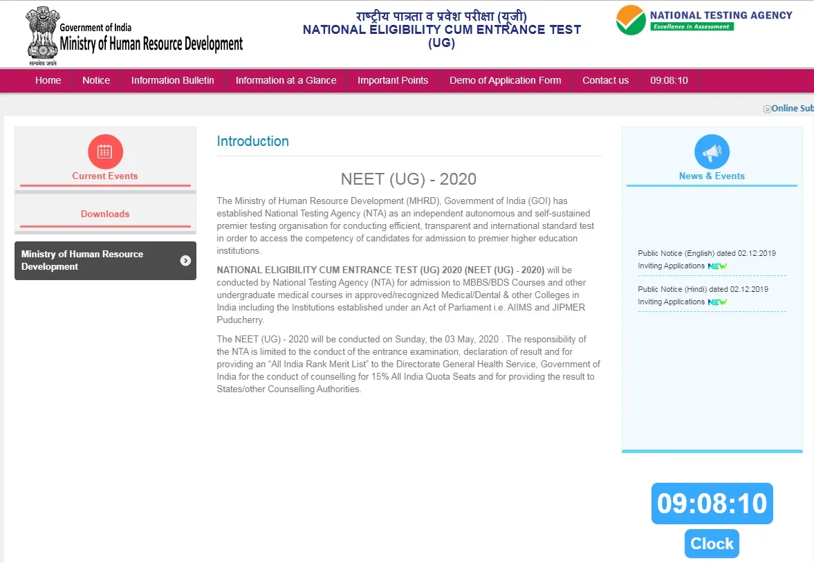 neet entrance exam apply now 