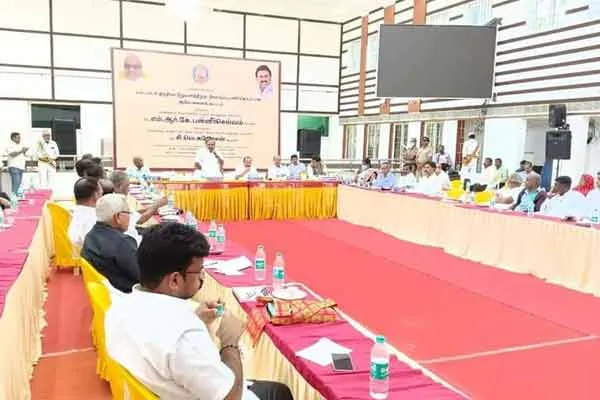 neyveli nlc land issue minister mla farmers are participated