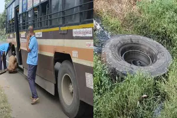 Wheel of govt bus falls off What happened Transport Corporation explains