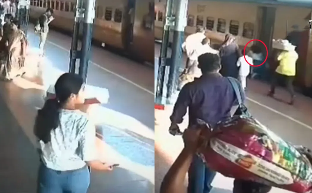 A student tried to board the train and fell in kerala