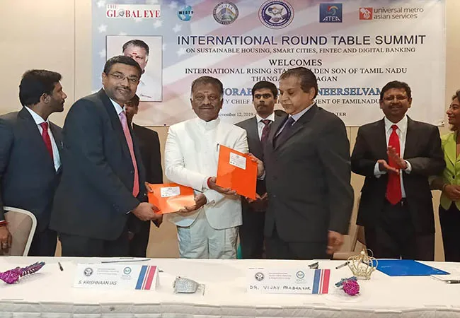 tamilnadu deputy cm o paneer selvam usa trip investment sign