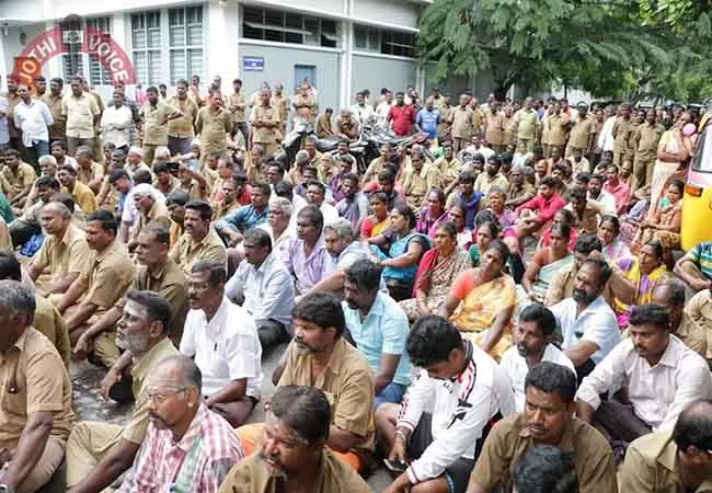 union against non-payment of Diwali bonus! Traffic impact puducherry 