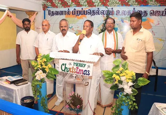 puducherry Christmas celebration cm narayana samy participate 