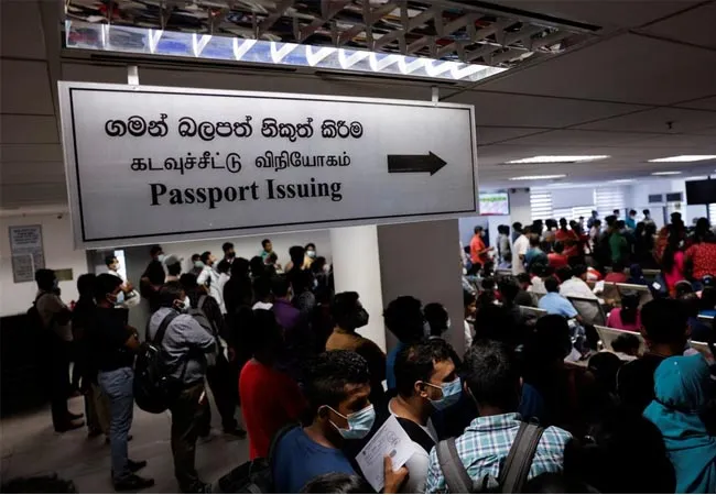 People waiting for passports to leave the country!