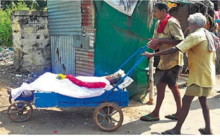 funeral in Cleanup Trolley in theni 