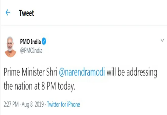 Prime Minister Shri  @narendramodi  will be addressing the nation at 8 PM today