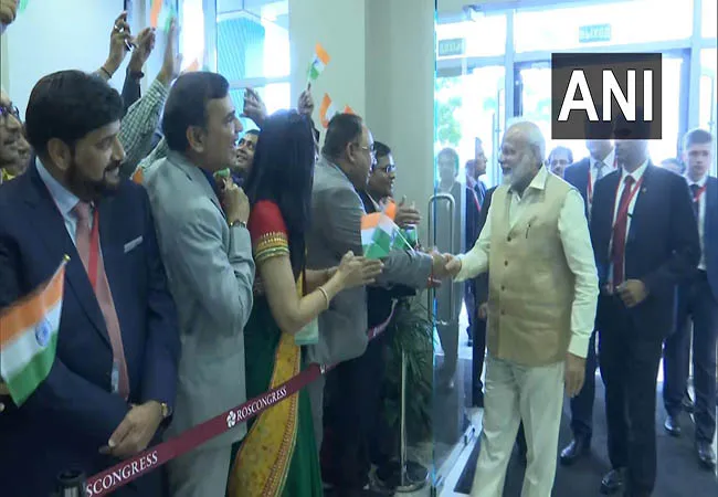 india prime minister narendra modi arrives in russia 