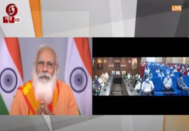 pm narendra modi discussion with  front line workers 