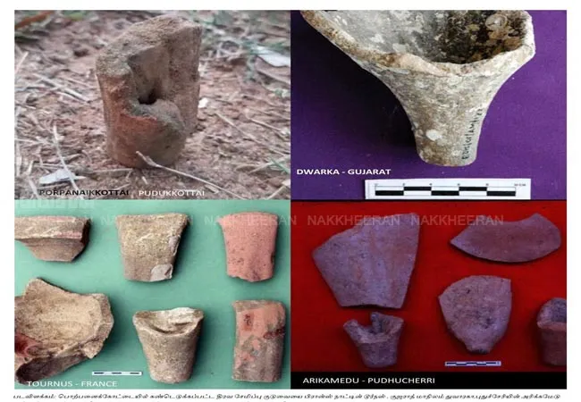The bottom of the flask that reveals the neighborhood contact at Porpanaikottai, the discovery of the bonding ridge tiles!