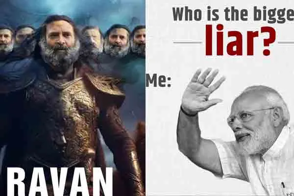 Congress-BJP poster clash in social media 