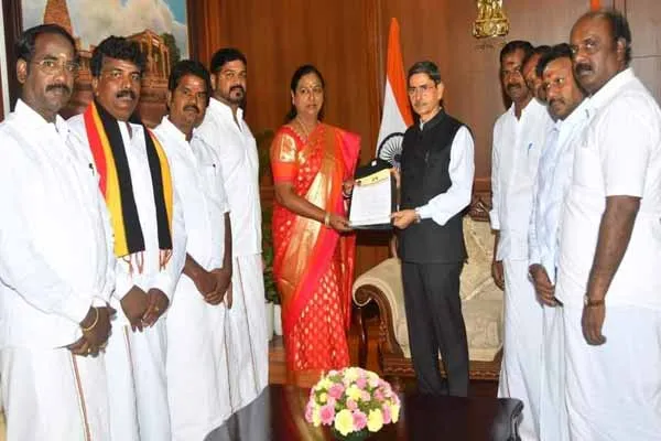 Premalatha Vijayakanth meeting with Governor R.N. Ravi