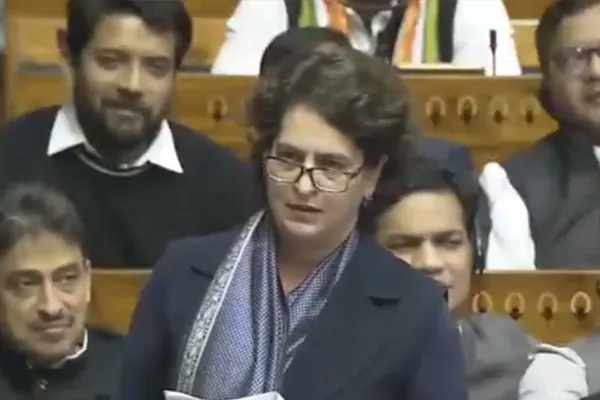 Priyanka Gandhi first time speech at Parliament