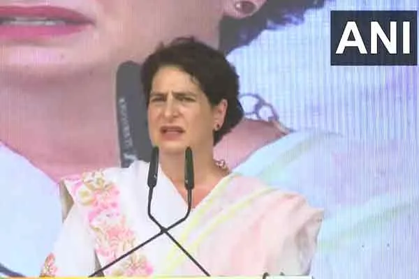 congress priyanka gandhi public meeting and rally at madhya pradesh
